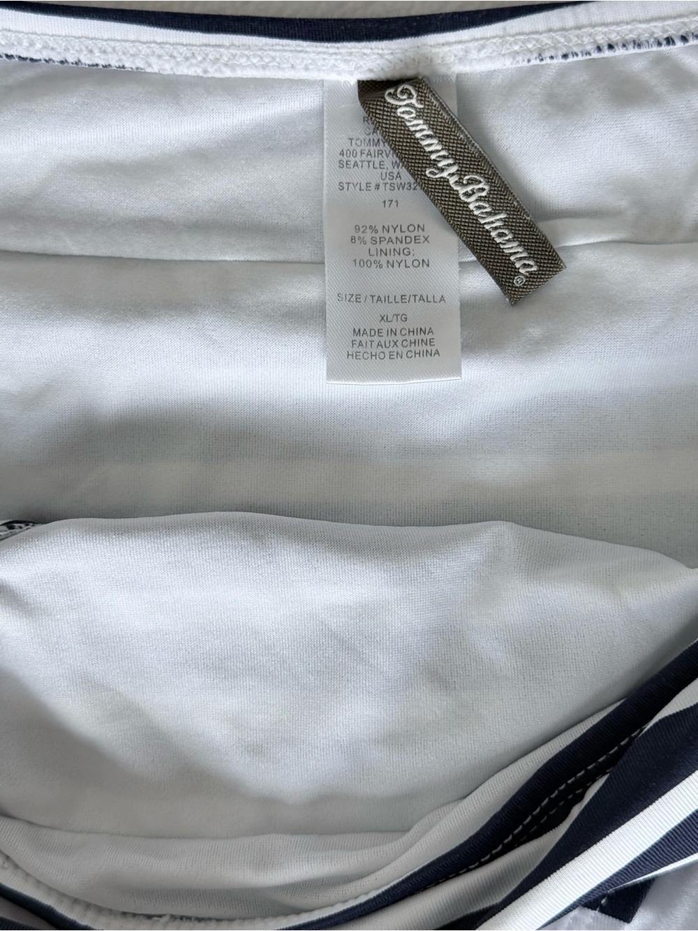 Tommy Bahama-Navy and White Striped Bandeau Bikini Set - Picture 3 of 4